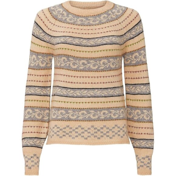 Sweet‎ Baby Jamie Sweater Size Small Novelty Stripe Wool Blend Cream - Picture 1 of 10
